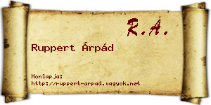 Ruppert Árpád névjegykártya