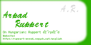 arpad ruppert business card